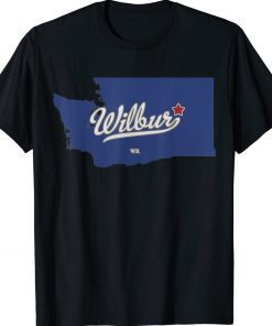 Wilbur Washington WA Map Vintage TShirt