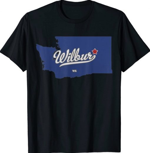 Wilbur Washington WA Map Vintage TShirt