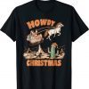 Howdy Christmas Santa Hat Retro Western Family Pajama Funny T-Shirt