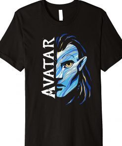 Avatar The Way of Water Jake Sully Split Avatar Face Vintage TShirt