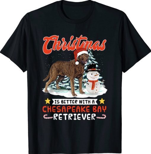 Christmas Is Better With A Chesapeake Bay Retriever Tree Gift T-Shirt