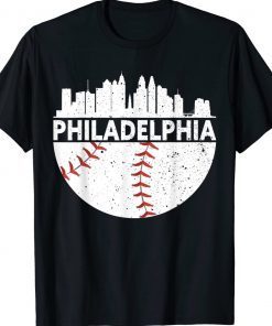 Philadelphia Skyline Baseball Retro Philly Cityscap 2023 TShirt