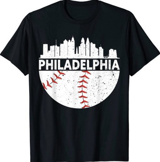 Philadelphia Skyline Baseball Retro Philly Cityscap 2023 TShirt