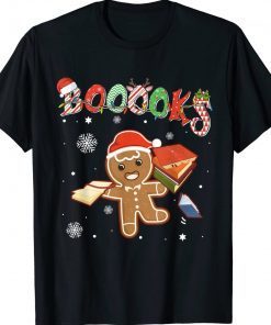 Christmas Gingerbread Books Librarian Reader Reading Teacher Tee Shirt