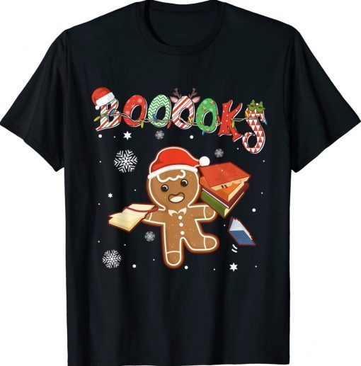 Christmas Gingerbread Books Librarian Reader Reading Teacher Tee Shirt