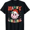 Funny Santa Hat Leopard Smile Face Christmas T-Shirt