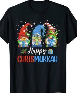 Happy Chrismukkah Gnomes Merry Christmas And Happy Hanukkah Tee Shirt