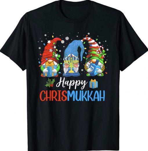 Happy Chrismukkah Gnomes Merry Christmas And Happy Hanukkah Tee Shirt