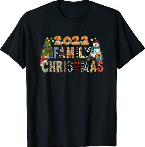 Funny 2022 Family Christmas Matching Tree Lights Xmas Gift TShirt