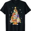 Funny Christmas Library Tree Librarian Xmas Book Lover Tee Shirt