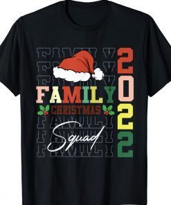 Family Christmas 2022 Matching Shirts Funny Santa Elf Squad Tee Shirt