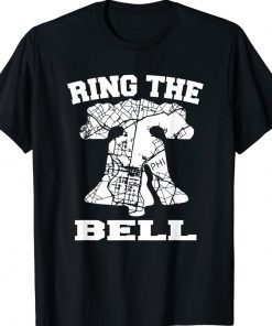 Vintage Philly Ring The Bell Philadelphia Street Map Liberty Tee Shirt