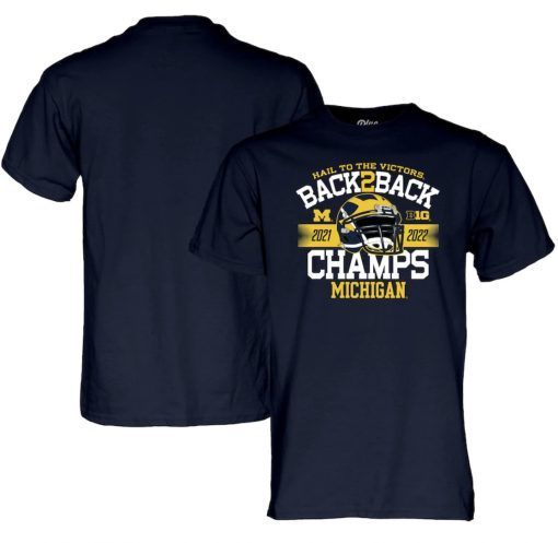 Navy Michigan Wolverines Back-To-Back Big Ten Football Conference Champions 2023 Shirts