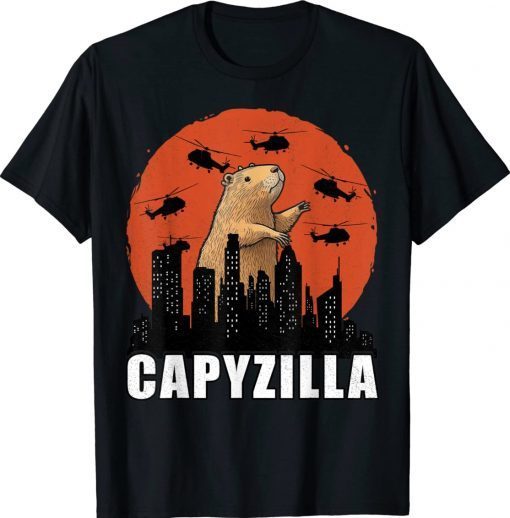 Capybara Shirt Funny Capybara Rodent Capyzilla Tee Shirt