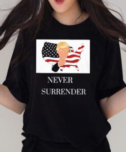 Donald Trump Mugshot Never Surrender America Map T-shirt
