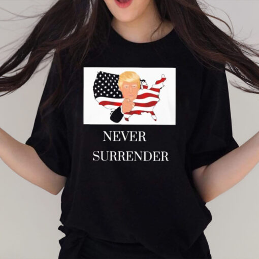 Donald Trump Mugshot Never Surrender America Map T-shirt