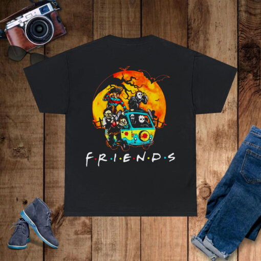 Friends Van Halloween Scooby Doo Mystery Machine Horror Movie Villains Characters Unisex T-shirt