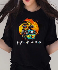 Friends Van Halloween Scooby Doo Mystery Machine Horror Movie Villains Characters shirt