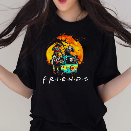 Friends Van Halloween Scooby Doo Mystery Machine Horror Movie Villains Characters shirt