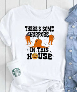 Official pumpkins There’s Some Horrors In This House Halloween shirt