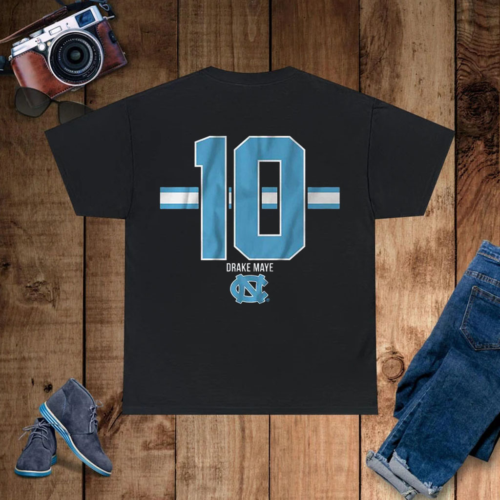 Unc Football Drake Maye 10 T-Shirt - ShirtsOwl Office