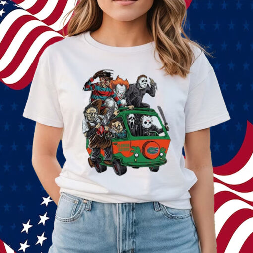 Florida Gators Horror Movies Characters Bus Halloween 2023 Shirts