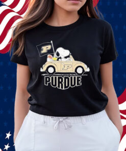 Snoopy and Woodstock driving car purdue boilermakers 2023 T-shirts