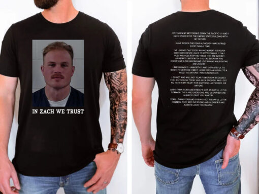 Zach Bryan Mugshot Shirt In Zach We Trust