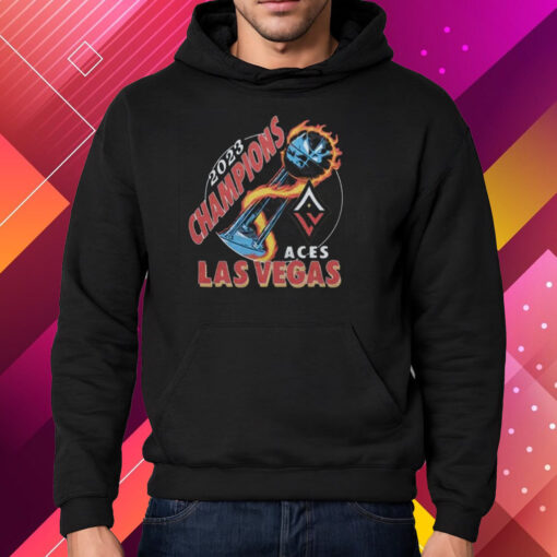 Las Vegas Aces Homage Charcoal 2023 WNBA Finals Champions Trophy T-Shirt Hoodie