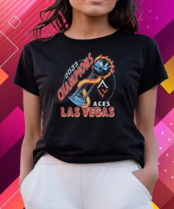 Las Vegas Aces Homage Charcoal 2023 WNBA Finals Champions Trophy T-Shirts