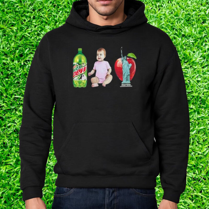 The Lana Mtn Dew Baby Apple Statue Of Liberty Shirt Hoodie