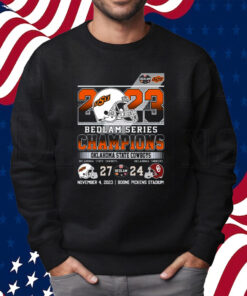 2023 Bedlam Series Champions Oklahoma State Cowboys 27 – 24 Oklahoma Sooners November 4 2023 Boone Pickens Stadium Shirt Sweatshirt