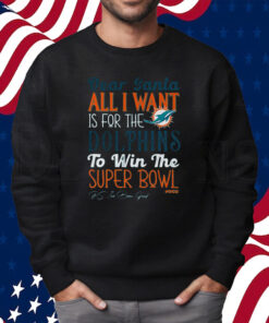 Dear Santa All I Want Is For The Miami Dolphins To Win The Super Bowl Shirt Sweatshirt