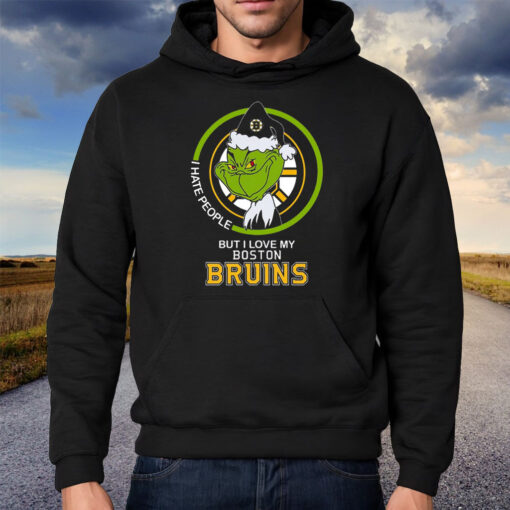 Grinch I Hate People But I Love My Boston Bruins Shirt Hoodie