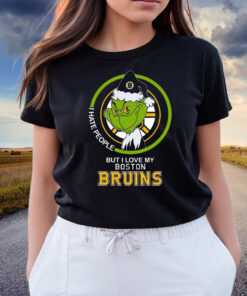 Grinch I Hate People But I Love My Boston Bruins Shirts