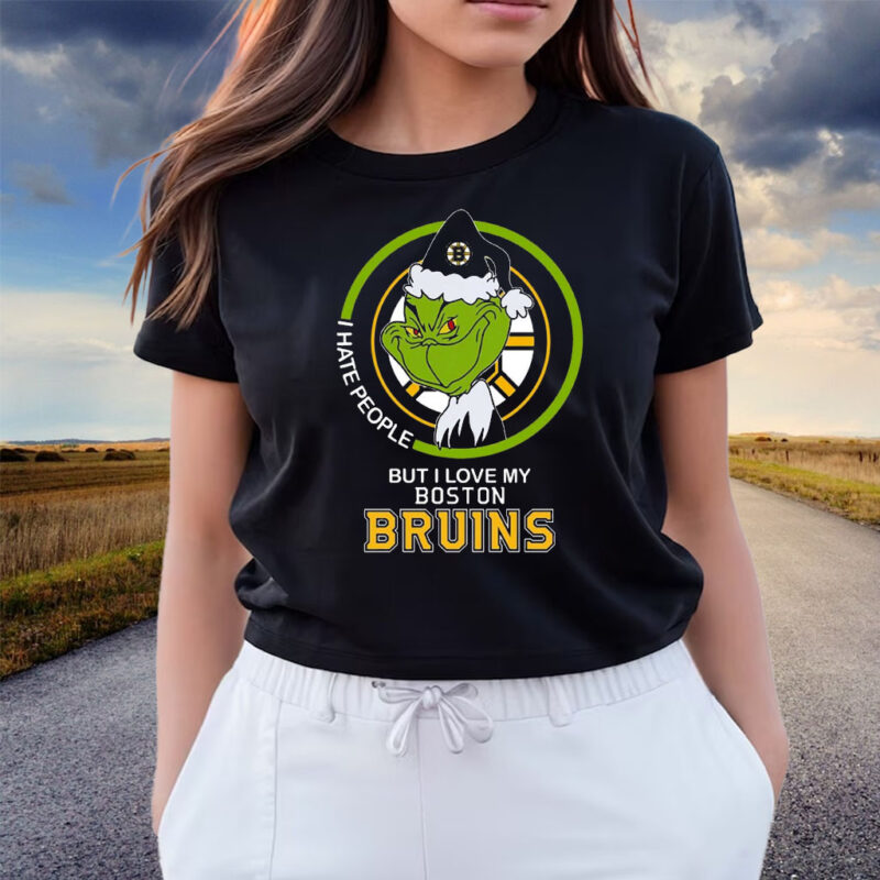 Grinch I Hate People But I Love My Boston Bruins Shirts