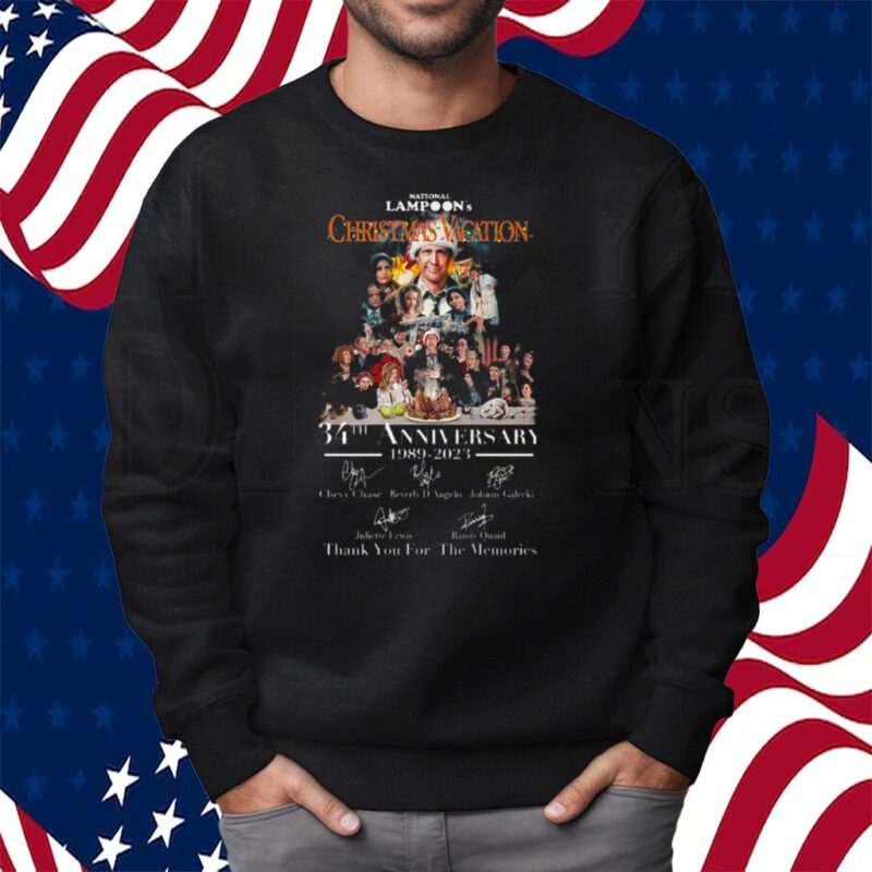 National Lampoons Christmas Vacation 34th Anniversary 1989 – 2023 Thank You For The Memories Shirt Sweatshirt