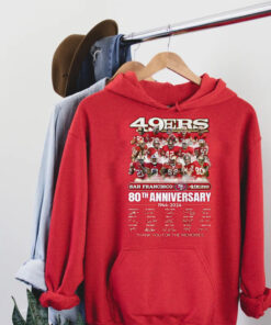 San Francisco 49ers 80th Anniversary 1944 – 2024 Thank You For The Memories Shirt Hoodie