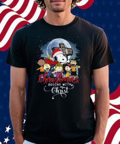 Snoopy Christmas Begins With Christ Shirt