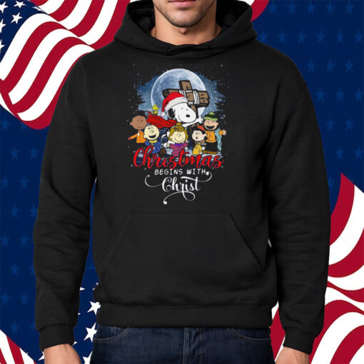 Snoopy Christmas Begins With Christ Shirt Hoodie