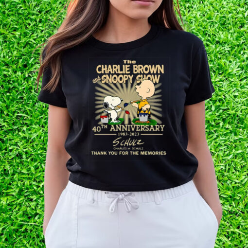 The Charlie Brown And Snoopy Show 40th Anniversary 1983 – 2023 Charles M Schulz Thank You For The Memories Shirts