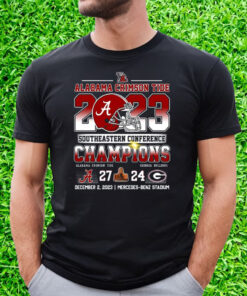 2023 Southeastern Conference Champions Alabama Crimson Tide 27 – 24 Georgia Bulldogs December 2 2023 Mercedes-Benz Stadium Shirt