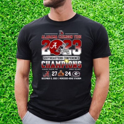 2023 Southeastern Conference Champions Alabama Crimson Tide 27 – 24 Georgia Bulldogs December 2 2023 Mercedes-Benz Stadium Shirt