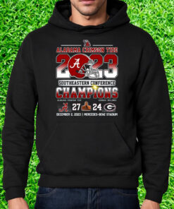 2023 Southeastern Conference Champions Alabama Crimson Tide 27 – 24 Georgia Bulldogs December 2 2023 Mercedes-Benz Stadium Shirt Hoodie