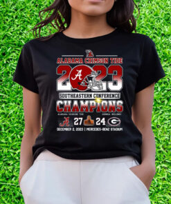 2023 Southeastern Conference Champions Alabama Crimson Tide 27 – 24 Georgia Bulldogs December 2 2023 Mercedes-Benz Stadium Shirts