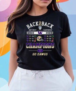 Back To Back North Championship 2022 – 2023 Champions Washington Huskies Go Dawgs Shirts