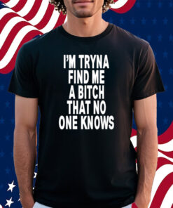 I'm Tryna Find Me A Bitch That No One Knows Shirt