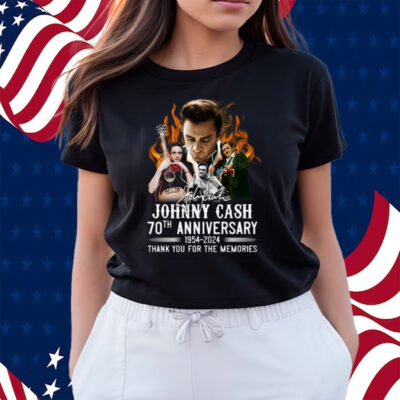 Johnny Cash 70th Anniversary 1954-2024 Thank You For The Memories Shirts