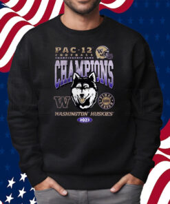 WASHINGTON HUSKIES 2023 PAC-12 CHAMPIONS DAWGS ON TOP YOUTH SHIRT SWEATSHIRT