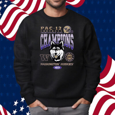 WASHINGTON HUSKIES 2023 PAC-12 CHAMPIONS DAWGS ON TOP YOUTH SHIRT SWEATSHIRT